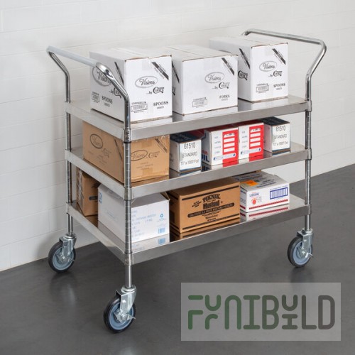 Regency Stainless Steel Three Shelf Utility Cart - 24