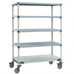 Metro 5Q567EG3 MetroMax Q Cart with Solid Bottom MetroMax i Shelf and Polyurethane Casters - 24 Metro 5Q567EG3 MetroMax Q Cart with Solid Bottom MetroMax i Shelf and Polyurethane Casters - 24