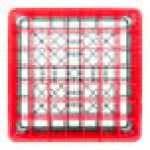 Noble Warewashing 49-Compartment Gray Full-Size Glass Rack with 4 Red Extenders