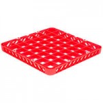 Noble Warewashing 49-Compartment Gray Full-Size Glass Rack with 4 Red Extenders