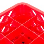 Noble Warewashing 49-Compartment Gray Full-Size Glass Rack with 4 Red Extenders