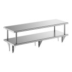 Regency 16-Gauge Type 304 Stainless Steel Pass-Through Shelf with Overshelf - 24 Regency 16-Gauge Type 304 Stainless Steel Pass-Through Shelf with Overshelf - 24
