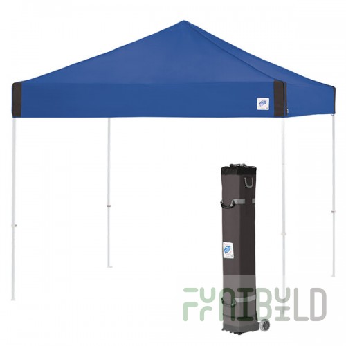E-Z Up PR3WH10RB Pyramid Instant Shelter 10' x 10' Royal Blue Canopy with White Frame