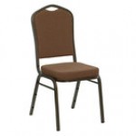 Flash Furniture FD-C01-GV-8-GG Hercules Moss Fabric Crown Back Stackable Banquet Chair with Gold Vein Frame