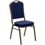 Flash Furniture FD-C01-GV-8-GG Hercules Moss Fabric Crown Back Stackable Banquet Chair with Gold Vein Frame