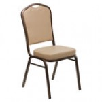 Flash Furniture FD-C01-COPPER-TN-VY-GG Hercules Tan Vinyl Crown Back Stackable Banquet Chair with Copper Vein Frame Flash Furniture FD-C01-COPPER-TN-VY-GG Hercules Tan Vinyl Crown Back Stackable Banquet Chair with Copper Vein Frame