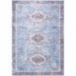 Abani Molana Collection 4' x 6' Beige / Blue Vintage Medallion Area Rug Abani Molana Collection 4' x 6' Beige / Blue Vintage Medallion Area Rug