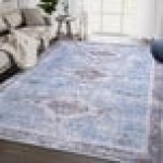 Abani Molana Collection 4' x 6' Beige / Blue Vintage Medallion Area Rug Abani Molana Collection 4' x 6' Beige / Blue Vintage Medallion Area Rug