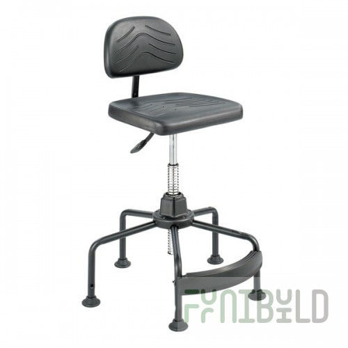 Safco 5117 TaskMaster Series EconoMahogany Black Foam Industrial Swivel / Tilt Chair