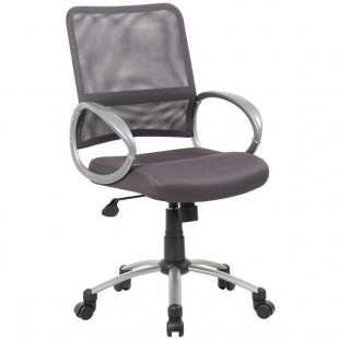 Boss B6416-CG Charcoal Gray Mesh Task Chair with Pewter Finish and Casters Boss B6416-CG Charcoal Gray Mesh Task Chair with Pewter Finish and Casters