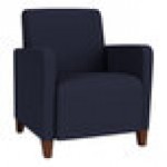 Lesro Ravenna Open House Navy Fabric Guest Arm Chair with Walnut Wood Legs Lesro Ravenna Open House Navy Fabric Guest Arm Chair with Walnut Wood Legs