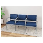 Lesro Lenox Steel Patriot Plus Imperial Blue Vinyl 3-Seat Sofa with Center Arms Lesro Lenox Steel Patriot Plus Imperial Blue Vinyl 3-Seat Sofa with Center Arms