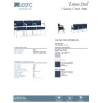 Lesro Lenox Steel Patriot Plus Imperial Blue Vinyl 3-Seat Sofa with Center Arms Lesro Lenox Steel Patriot Plus Imperial Blue Vinyl 3-Seat Sofa with Center Arms