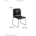 Flash Furniture Hercules Black Full-Back Contoured Stacking Chair with Gray Sled Base