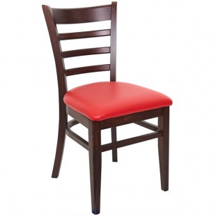BFM Seating Berkeley Dark Walnut Beechwood Ladder Back Side Chair with 2