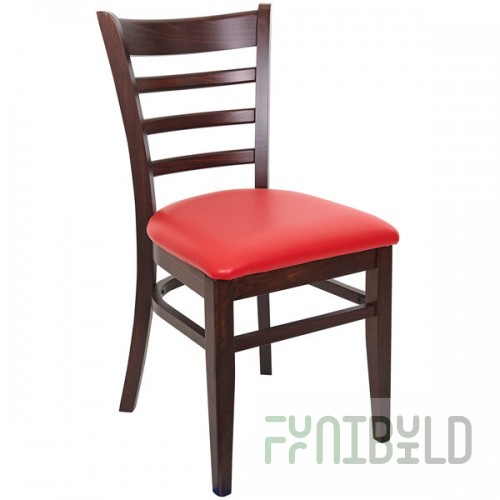BFM Seating Berkeley Dark Walnut Beechwood Ladder Back Side Chair with 2