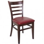 BFM Seating Berkeley Dark Walnut Beechwood Ladder Back Side Chair with 2