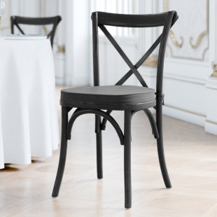 Lancaster Table & Seating Vineyard Smokey Black Wood Cross Back Chair with 2 Lancaster Table & Seating Vineyard Smokey Black Wood Cross Back Chair with 2