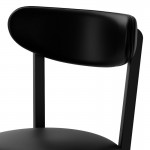 Lancaster Table & Seating Boomerang Black Finish Chair with Black Vinyl Seat and Back Lancaster Table & Seating Boomerang Black Finish Chair with Black Vinyl Seat and Back