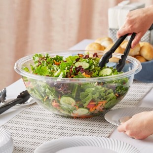 Visions 320 oz. Clear PET Plastic Round Catering / Serving Bowl - 25/Case