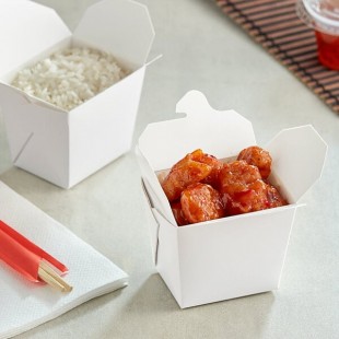 Emperor's Select 8 oz. White Microwavable Paper Take-Out Container - 50/Pack