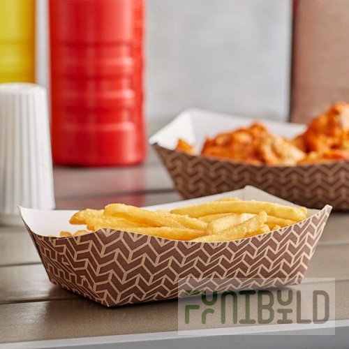 Carnival King #250 2.5 lb. Cornerstone Paper Food Tray - 250/Pack