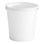 Choice 16 oz. White Double Poly-Coated Paper Food Cup with Vented Plastic Lid - 25/Pack