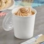 Choice 16 oz. White Double Poly-Coated Paper Food Cup with Vented Plastic Lid - 25/Pack