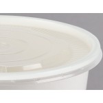 Choice 16 oz. White Double Poly-Coated Paper Food Cup with Vented Plastic Lid - 25/Pack