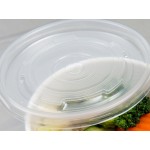 Choice 16 oz. White Double Poly-Coated Paper Food Cup with Vented Plastic Lid - 25/Pack