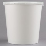 Choice 16 oz. White Double Poly-Coated Paper Food Cup with Vented Plastic Lid - 25/Pack