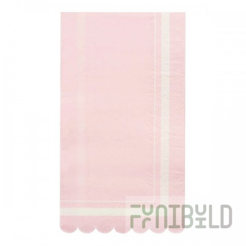 Sophistiplate Blush Scalloped Edge Paper Guest Towel - 240/Case