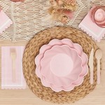 Sophistiplate Blush Scalloped Edge Paper Guest Towel - 240/Case Sophistiplate Blush Scalloped Edge Paper Guest Towel - 240/Case