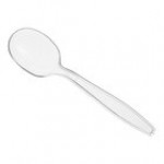 Choice Beige Heavy Weight Polystyrene Plastic Soup Spoon - 100/Pack
