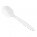 Choice Beige Heavy Weight Polystyrene Plastic Soup Spoon - 100/Pack