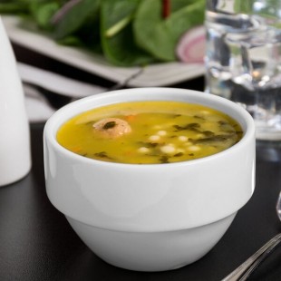 Libbey Slenda 8 oz. Royal Rideau White Stacking Porcelain Bouillon - Sample Libbey Slenda 8 oz. Royal Rideau White Stacking Porcelain Bouillon - Sample