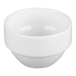 Libbey Slenda 8 oz. Royal Rideau White Stacking Porcelain Bouillon - Sample