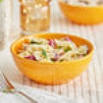 Acopa Capri 19 oz. Mango Orange Stoneware Bistro Bowl - Sample