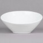 Acopa 16 oz. Bright White Slanted Porcelain Bowl - 12/Case