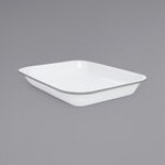 Crow Canyon Home V34BLU Vintage 3 Qt. White Enamelware Roasting Pan with Blue Rolled Rim