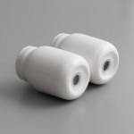 American Metalcraft CMSP 2 oz. White Ceramic Mason Jar Salt and Pepper Shaker Set