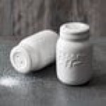 American Metalcraft CMSP 2 oz. White Ceramic Mason Jar Salt and Pepper Shaker Set