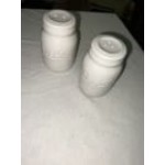 American Metalcraft CMSP 2 oz. White Ceramic Mason Jar Salt and Pepper Shaker Set