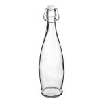 Acopa 32 oz. Clear Glass Bottle with Wire Bail Swing Top Lid - 6/Case Acopa 32 oz. Clear Glass Bottle with Wire Bail Swing Top Lid - 6/Case