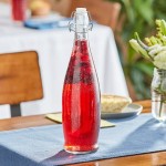Acopa 32 oz. Clear Glass Bottle with Wire Bail Swing Top Lid - 6/Case Acopa 32 oz. Clear Glass Bottle with Wire Bail Swing Top Lid - 6/Case