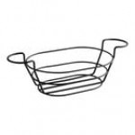 American Metalcraft BSKB96 Black Oblong Wire Basket with Ramekin Holders - 9