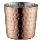 Acopa 16 oz. Hammered Stainless Steel Appetizer / French Fry Holder with Flat Top Acopa 16 oz. Hammered Stainless Steel Appetizer / French Fry Holder with Flat Top
