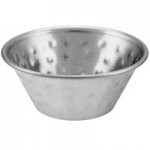 Acopa 16 oz. Hammered Stainless Steel Appetizer / French Fry Holder with Flat Top Acopa 16 oz. Hammered Stainless Steel Appetizer / French Fry Holder with Flat Top
