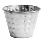 Acopa 16 oz. Hammered Stainless Steel Appetizer / French Fry Holder with Flat Top Acopa 16 oz. Hammered Stainless Steel Appetizer / French Fry Holder with Flat Top