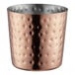 Acopa 16 oz. Hammered Stainless Steel Appetizer / French Fry Holder with Flat Top Acopa 16 oz. Hammered Stainless Steel Appetizer / French Fry Holder with Flat Top